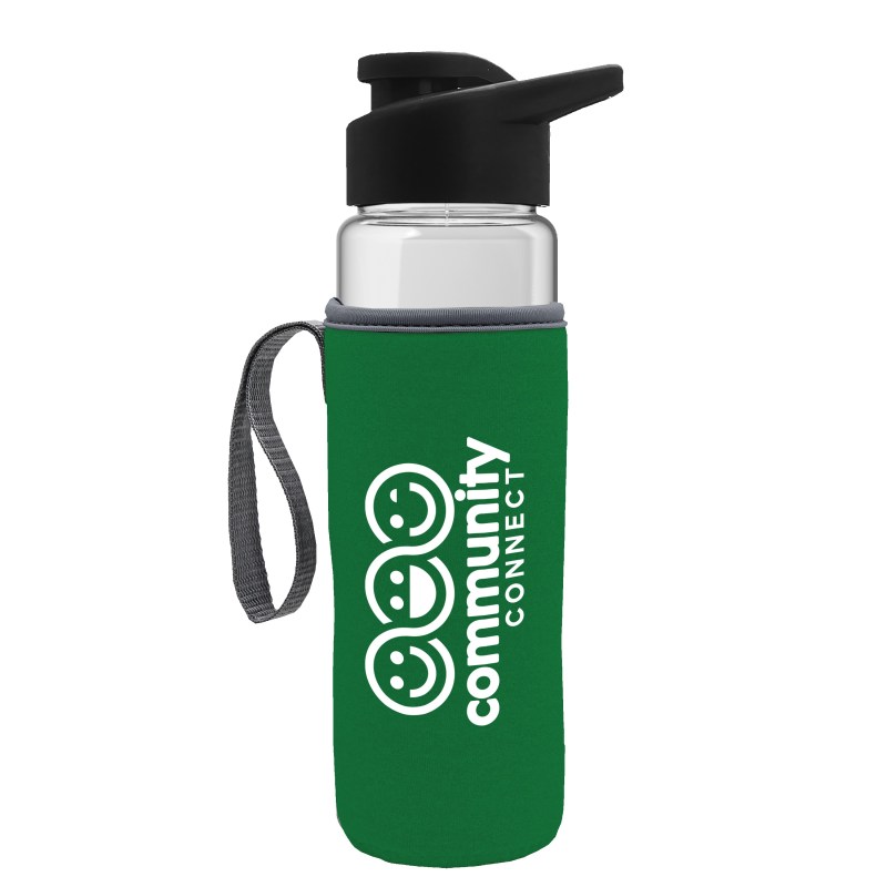 Garyline® Wave Tritan® Bottle with Drink-Thru Lid and Insulated Caddy - 24 oz. 2 Garyline® Wave Tritan® Bottle with Drink-Thru Lid and Insulated Caddy - 24 oz. 2