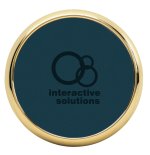 JAFFA® Leather Coaster - 25226 navy brass JAFFA® Leather Coaster - 25226 navy brass