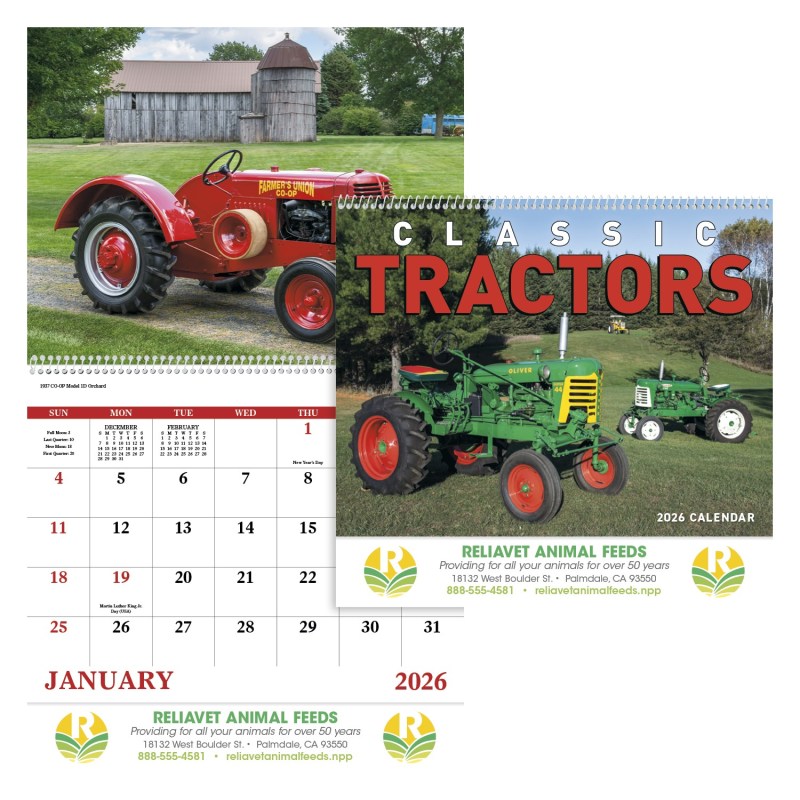 Good Value™ Classic Tractor - Spiral Calendar 2 Good Value™ Classic Tractor - Spiral Calendar 2