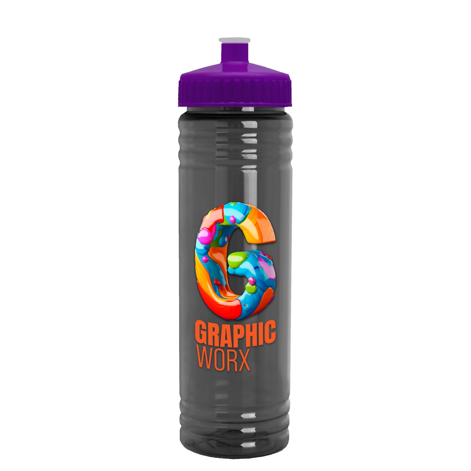 Garyline® Slim Fit RPET Bottle with Push-Pull Lid - 24 oz. 2