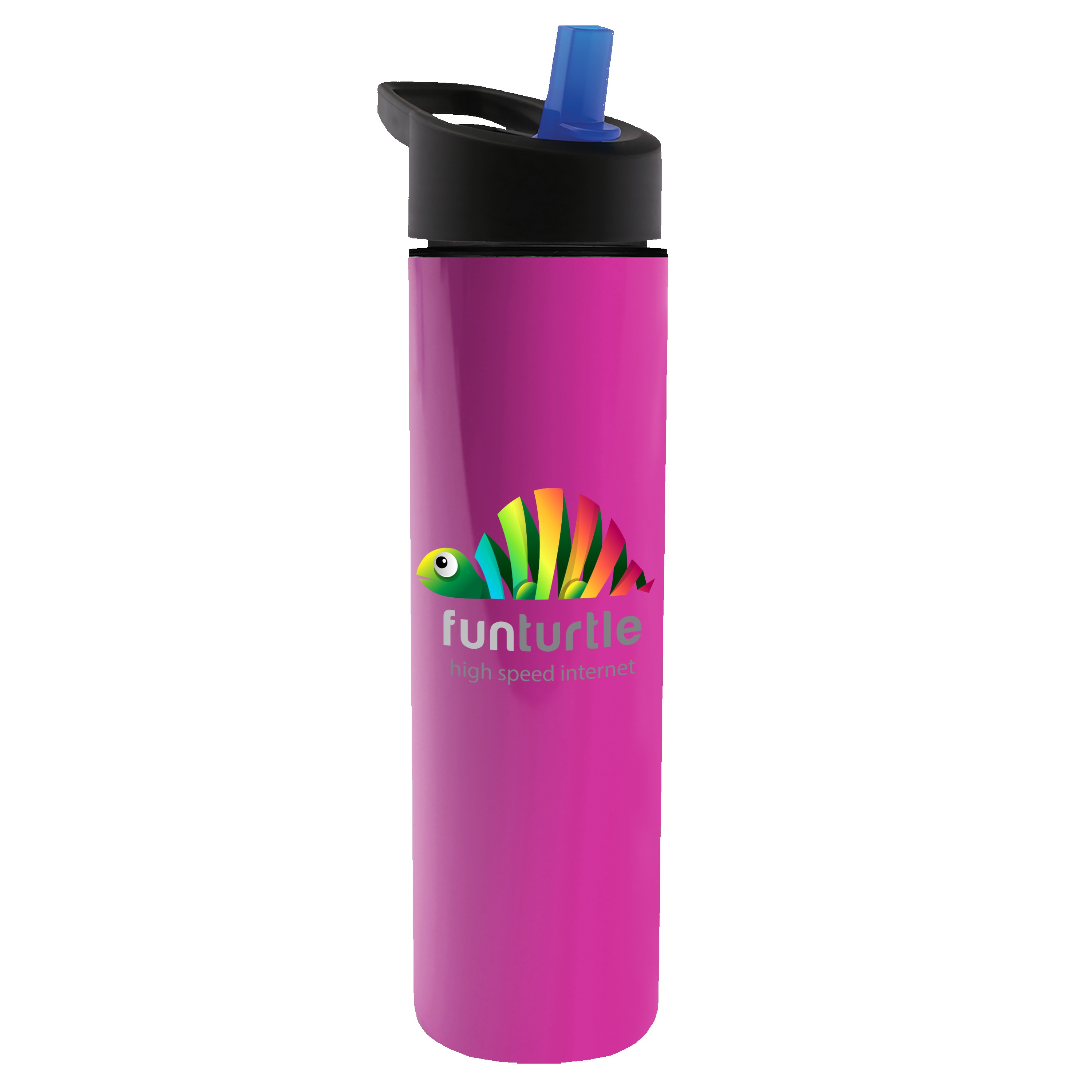 Garyline® Slim Double-Wall Insulated Bottle with Flip-Straw Lid - 16 oz. 2