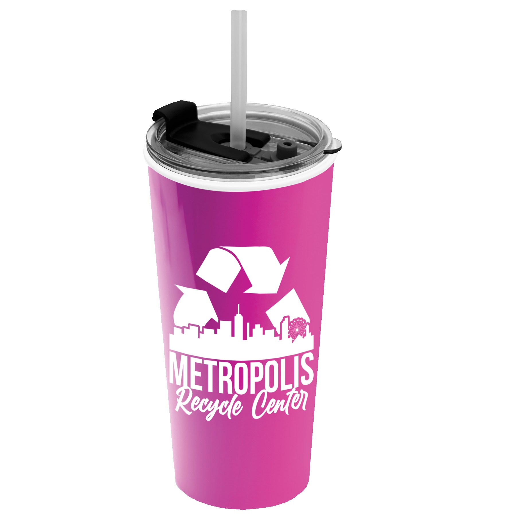 Garyline® Roadmaster Travel Tumbler with 2-in-1 Lid with Straw - 18 oz. 2