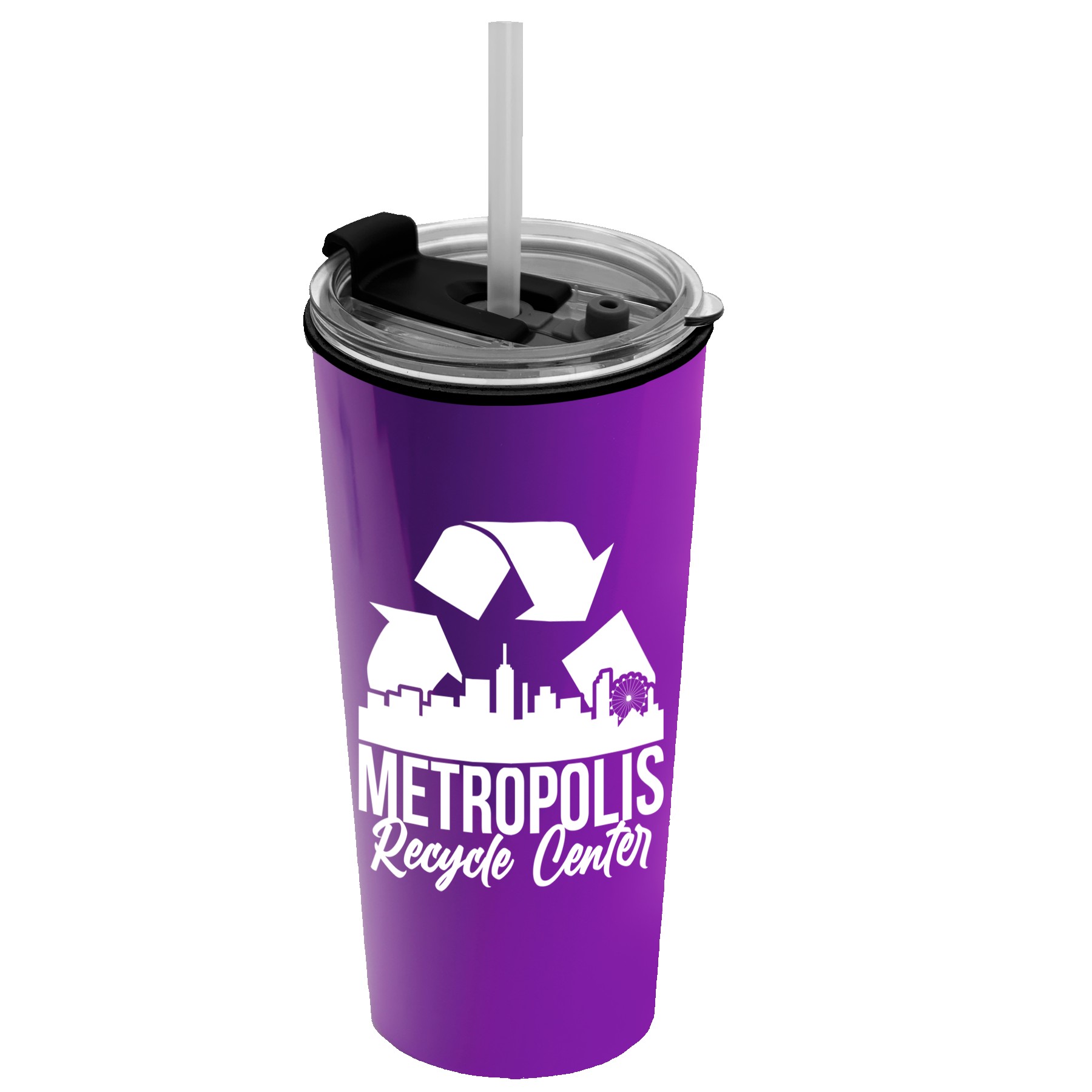 Garyline® Roadmaster Travel Tumbler with 2-in-1 Lid with Straw - 18 oz. 2
