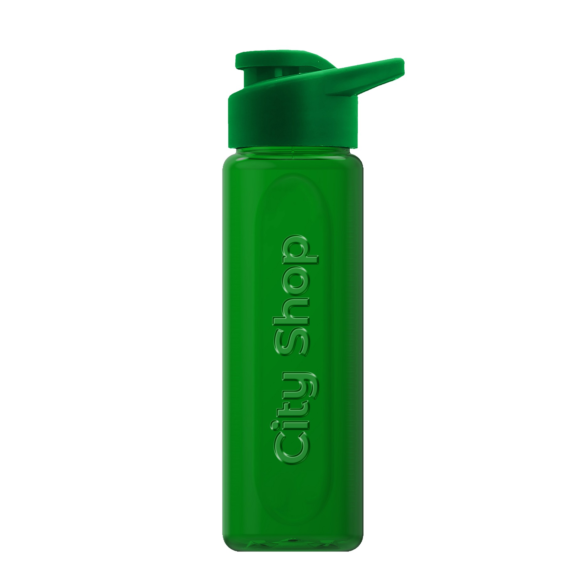 Garyline® Boss Embossed RPET Bottle with Drink-Thru Lid - 26 oz. 2