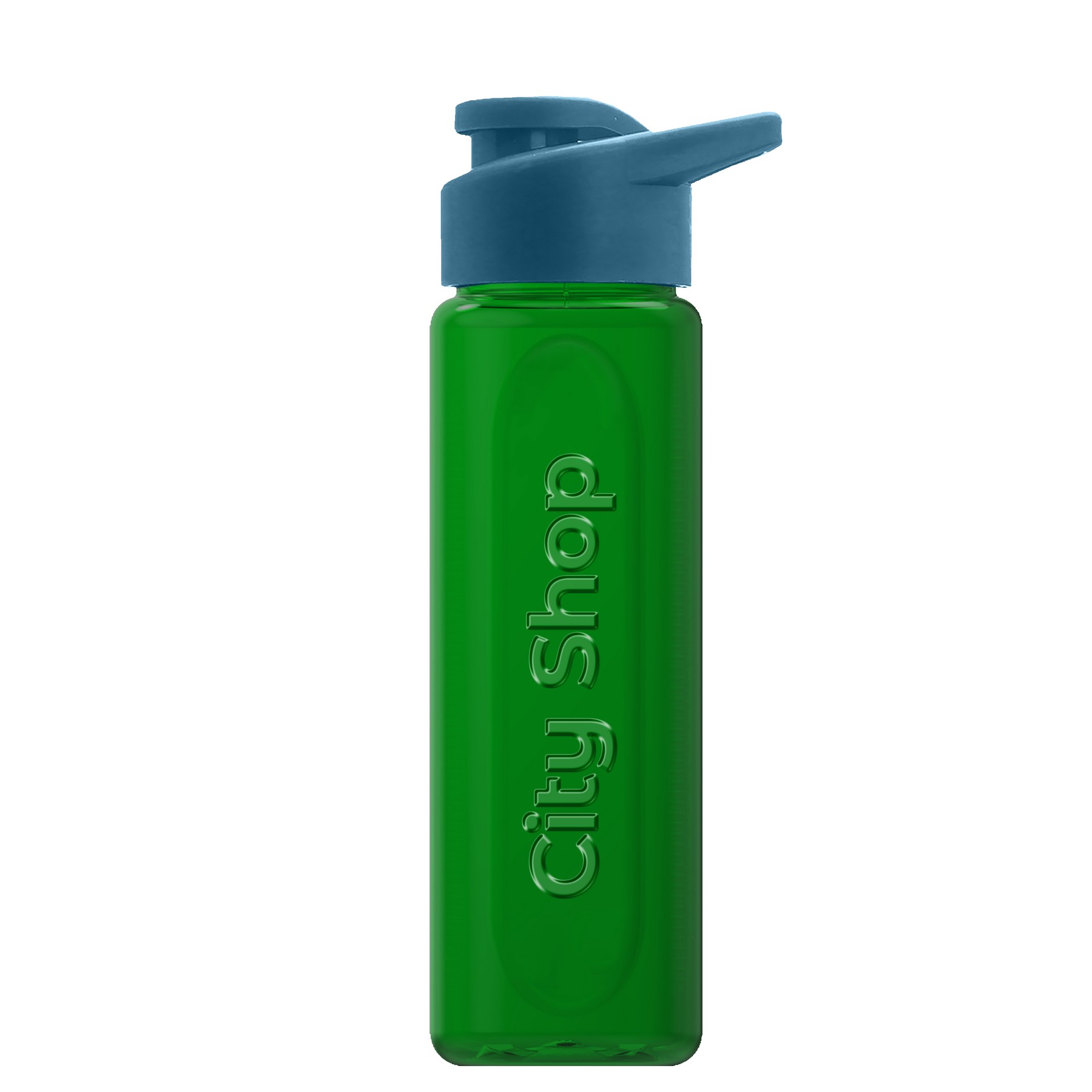 Garyline® Boss Embossed RPET Bottle with Drink-Thru Lid - 26 oz. 2