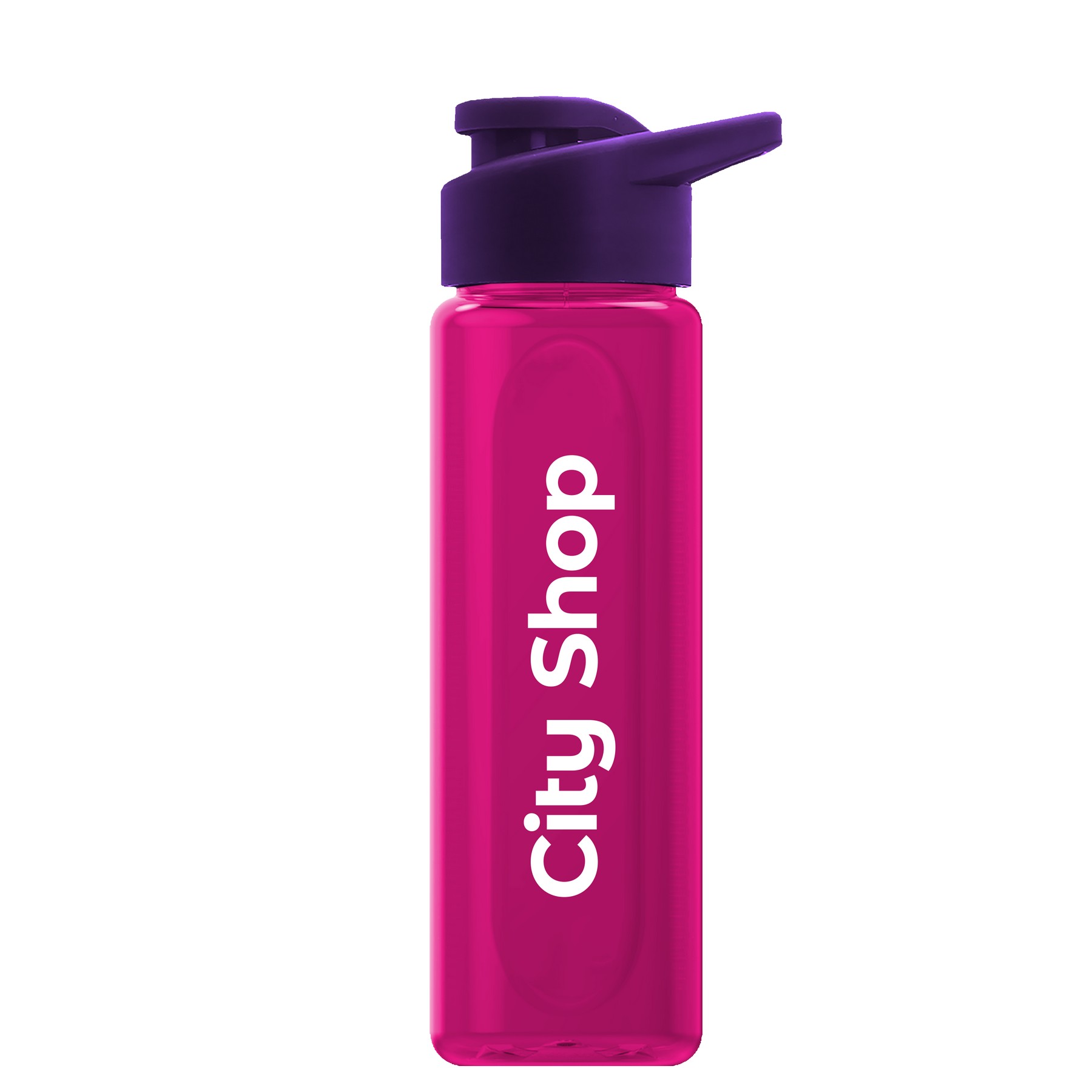 Garyline® Boss Embossed RPET Bottle with Drink-Thru Lid - 26 oz. 2