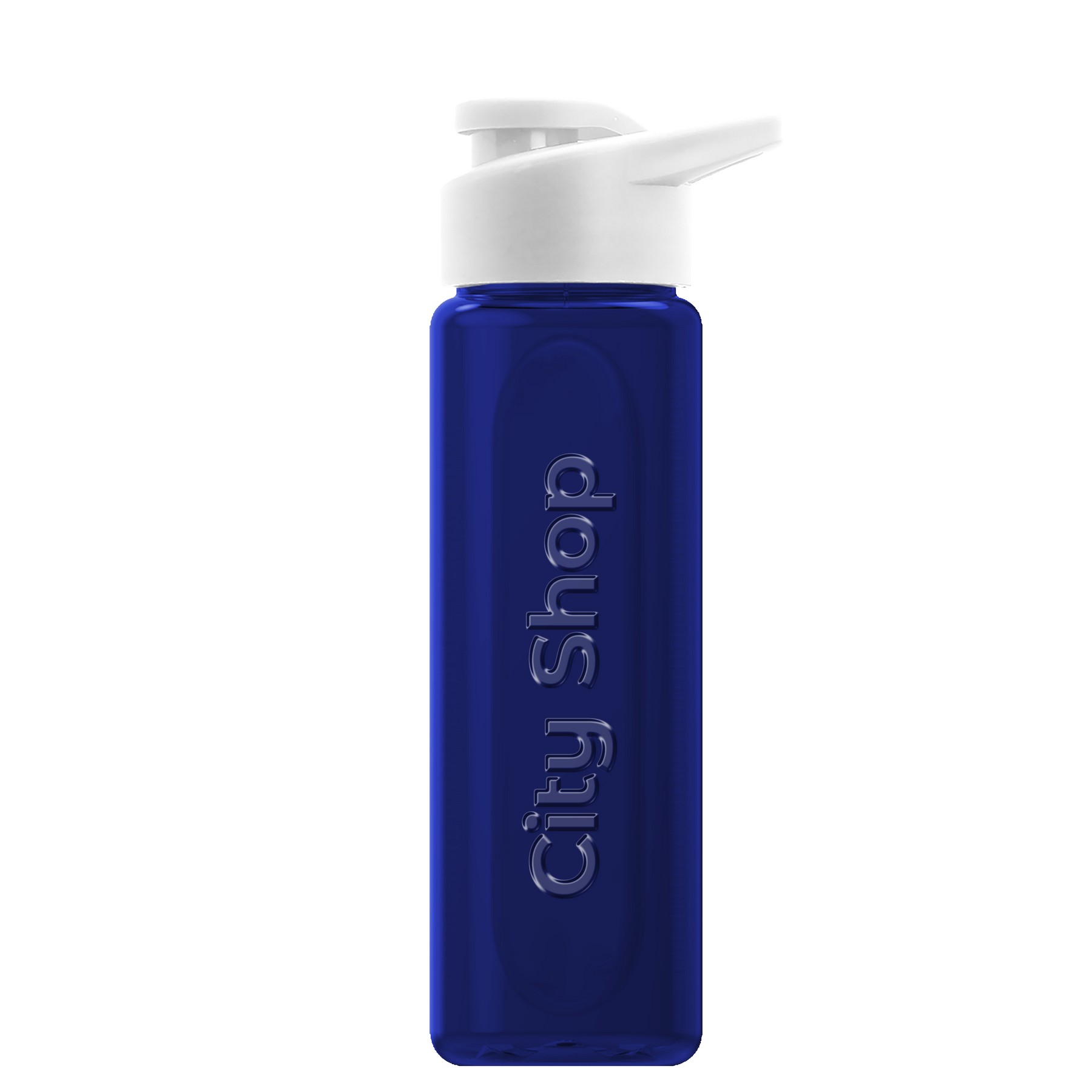 Garyline® Boss Embossed RPET Bottle with Drink-Thru Lid - 26 oz. 2