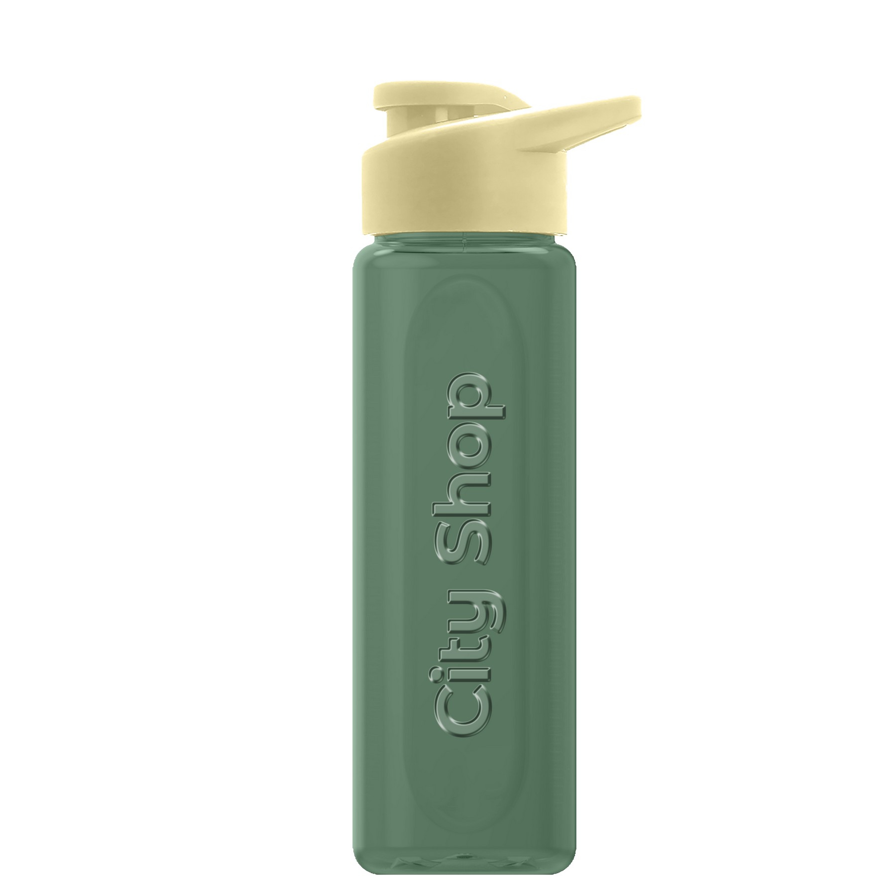 Garyline® Boss Embossed RPET Bottle with Drink-Thru Lid - 26 oz. 2