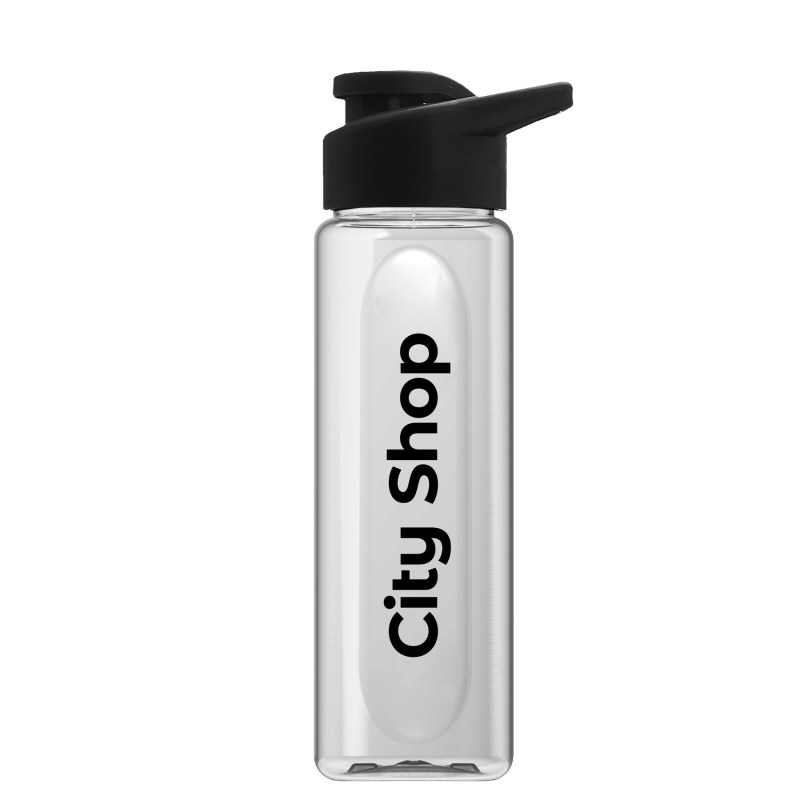 Garyline® Boss Embossed RPET Bottle with Drink-Thru Lid - 26 oz. 2 Garyline® Boss Embossed RPET Bottle with Drink-Thru Lid - 26 oz. 2