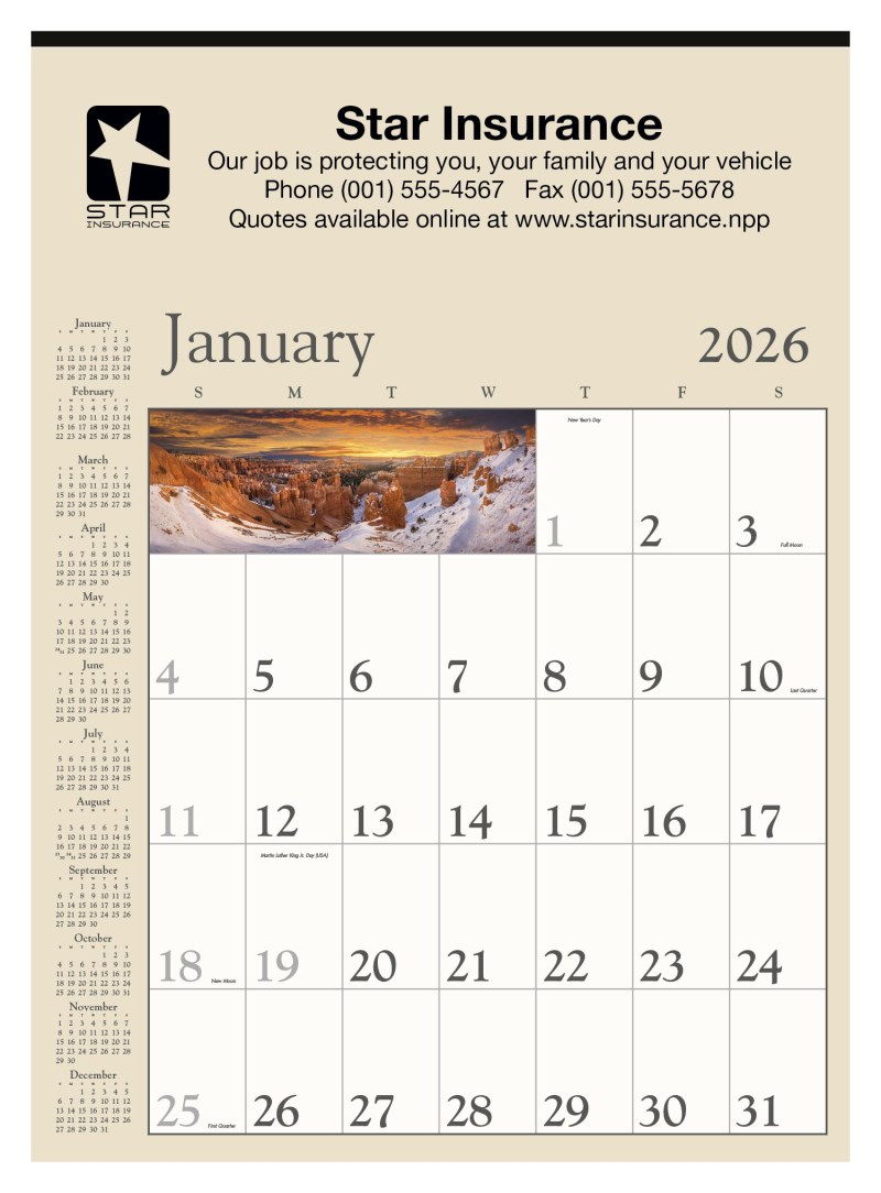 Triumph® Calendars Decorator Memo (Tan) Calendar 2 Triumph® Calendars Decorator Memo (Tan) Calendar 2