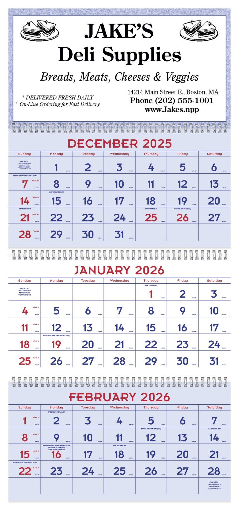 Triumph® Calendars Red & Blue Commercial Planner 2 Triumph® Calendars Red & Blue Commercial Planner 2