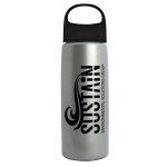 26 Oz. Metalike Flair Bottle w/Oval Crest Lid - Silver 26 Oz. Metalike Flair Bottle w/Oval Crest Lid - Silver