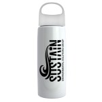 26 Oz. Metalike Flair Bottle w/Oval Crest Lid - White 26 Oz. Metalike Flair Bottle w/Oval Crest Lid - White
