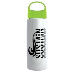 26 Oz. Metalike Flair Bottle w/Oval Crest Lid - White/Lime Green 26 Oz. Metalike Flair Bottle w/Oval Crest Lid - White/Lime Green
