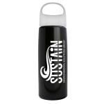 26 Oz. Metalike Flair Bottle w/Oval Crest Lid - Metallic Black/White 26 Oz. Metalike Flair Bottle w/Oval Crest Lid - Metallic Black/White