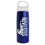 26 Oz. Metalike Flair Bottle w/Oval Crest Lid - Metallic Blue/White 26 Oz. Metalike Flair Bottle w/Oval Crest Lid - Metallic Blue/White