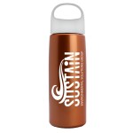 26 Oz. Metalike Flair Bottle w/Oval Crest Lid - Copper/White 26 Oz. Metalike Flair Bottle w/Oval Crest Lid - Copper/White