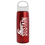 26 Oz. Metalike Flair Bottle w/Oval Crest Lid - Metallic Red/White 26 Oz. Metalike Flair Bottle w/Oval Crest Lid - Metallic Red/White