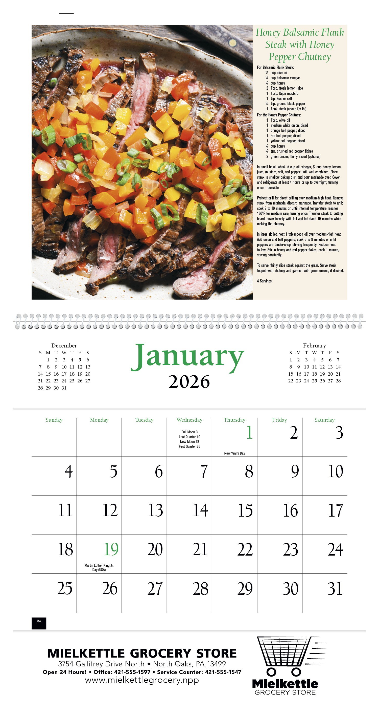 HotLine® Products Recipe Pocket Calendar 2