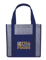 Good Value™ Laminated Heathered Non-Woven Grocery Tote - 16232 royal image Good Value™ Laminated Heathered Non-Woven Grocery Tote - 16232 royal image