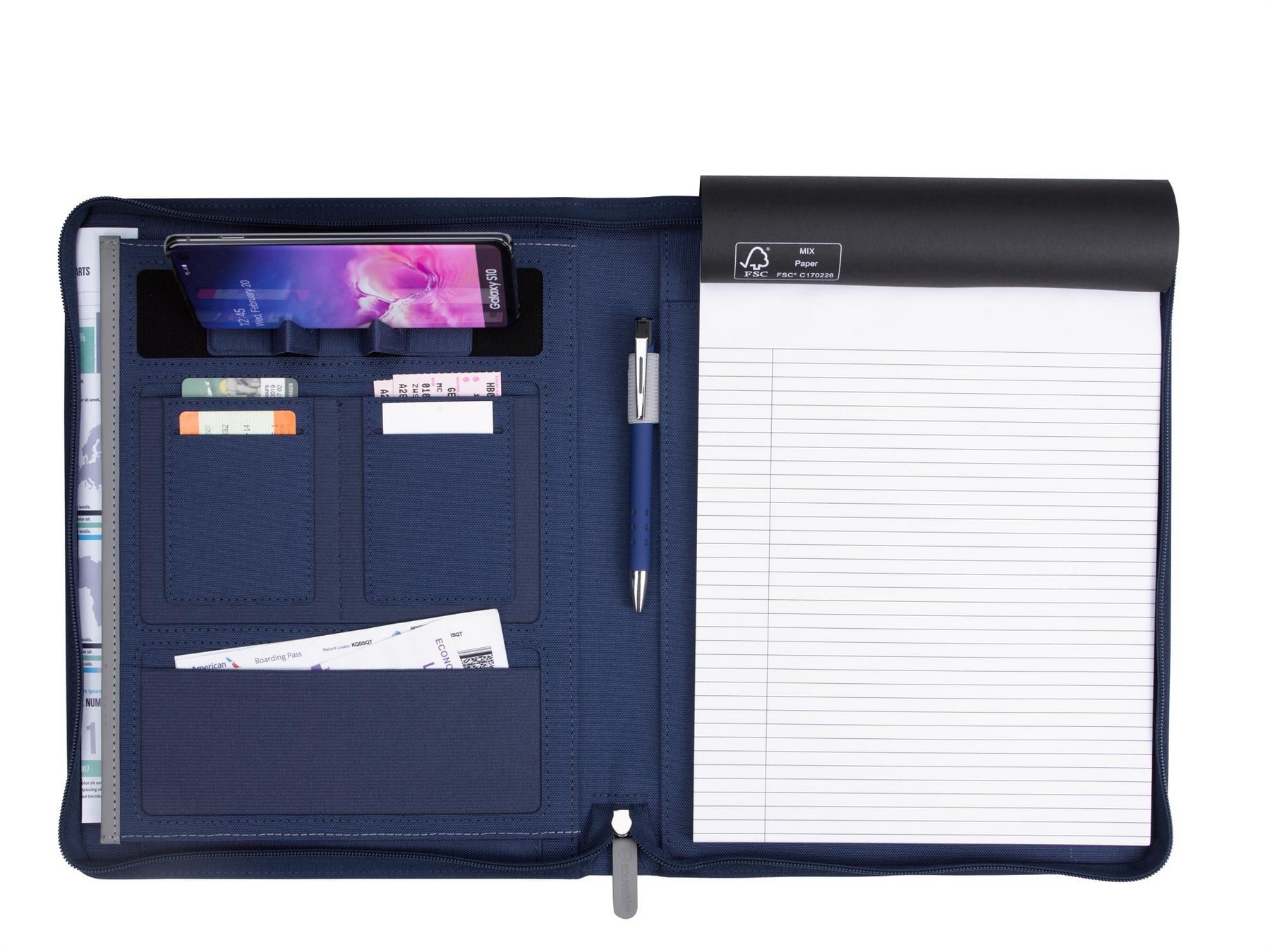 Souvenir® Armor Zippered Padfolio with Armor Pen 2