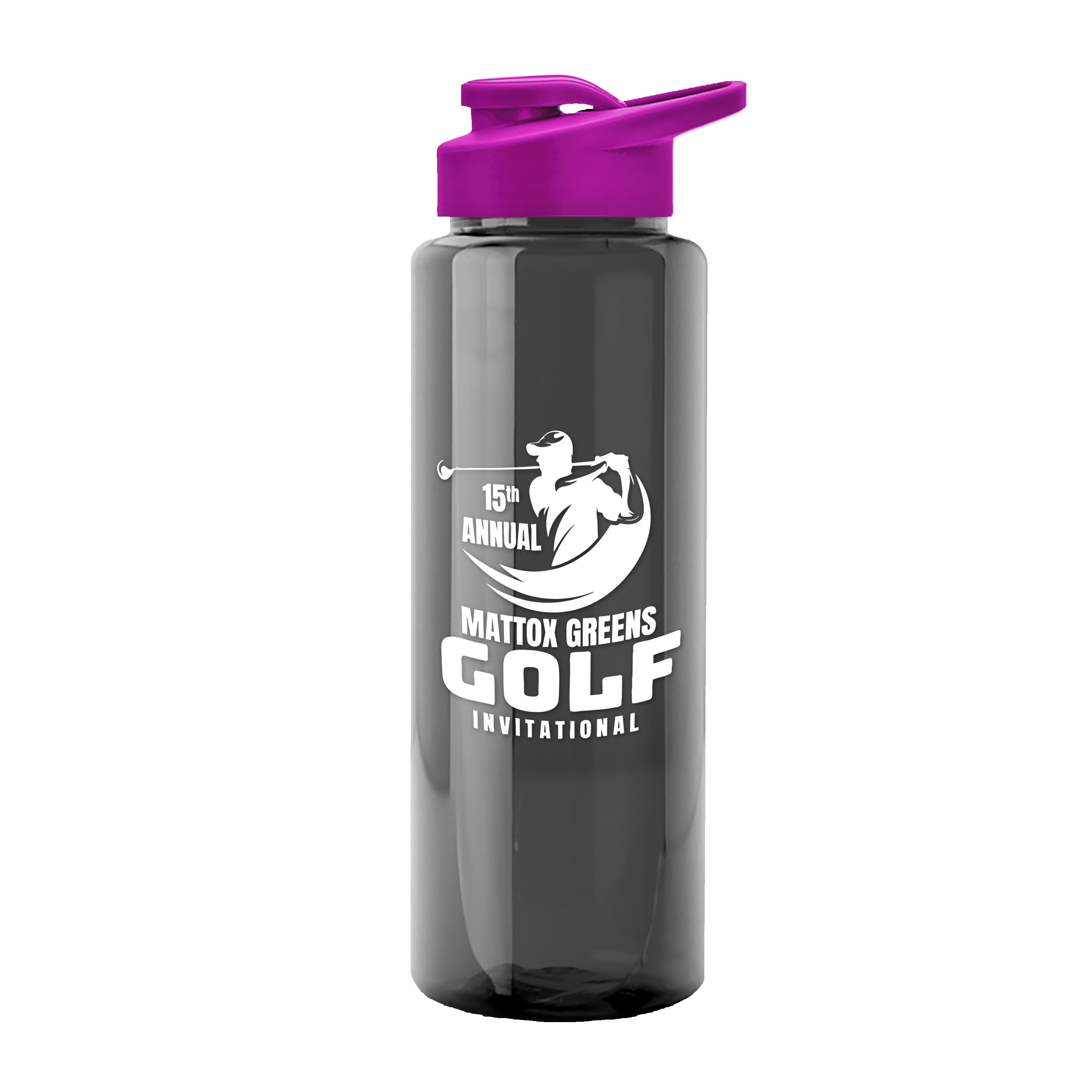 Garyline® Slim Fit RPET Bottle with Drink-Thru Lid - 32 oz. 2