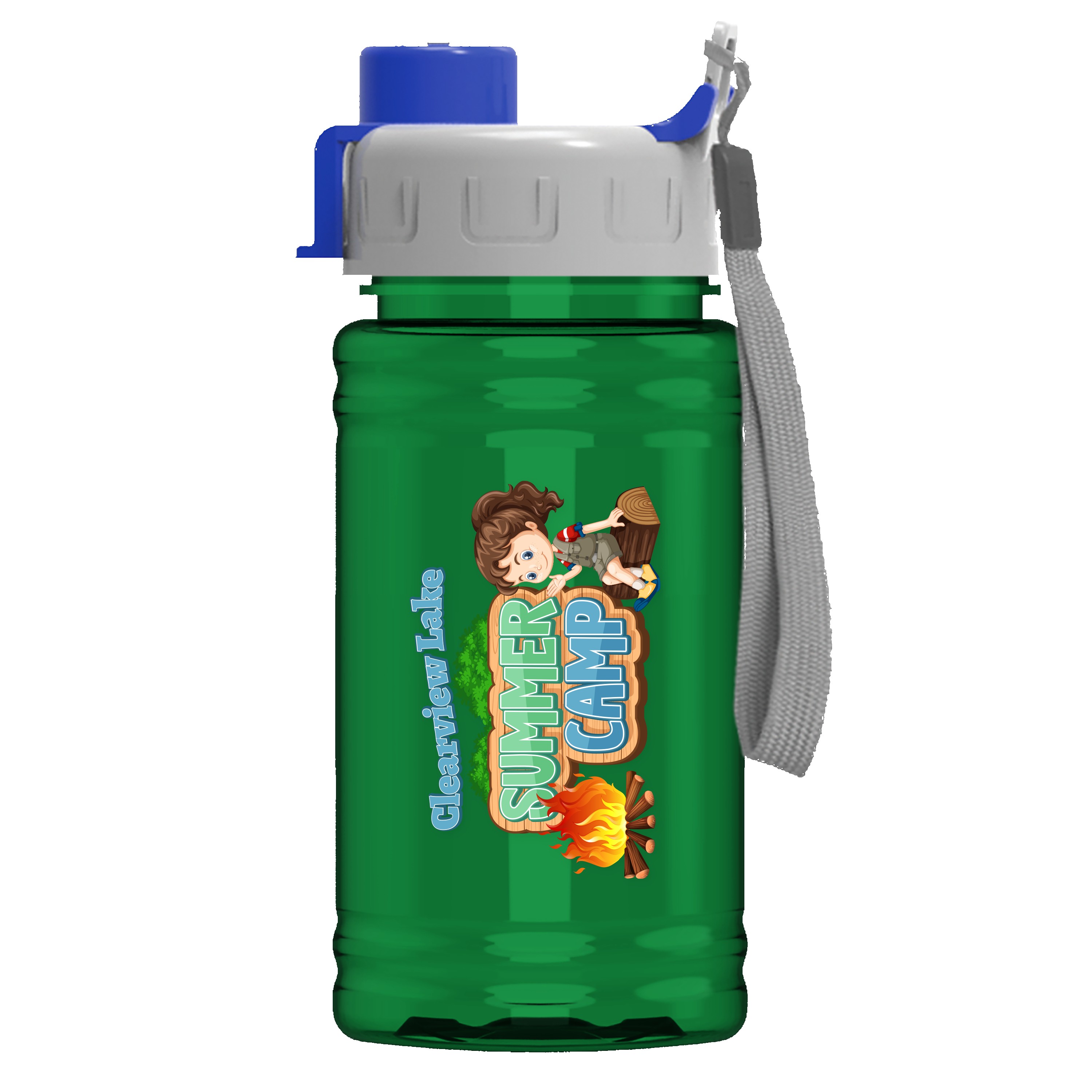 Garyline® Mini RPET Bottle with Quick-Snap Lid - 16 oz. 2