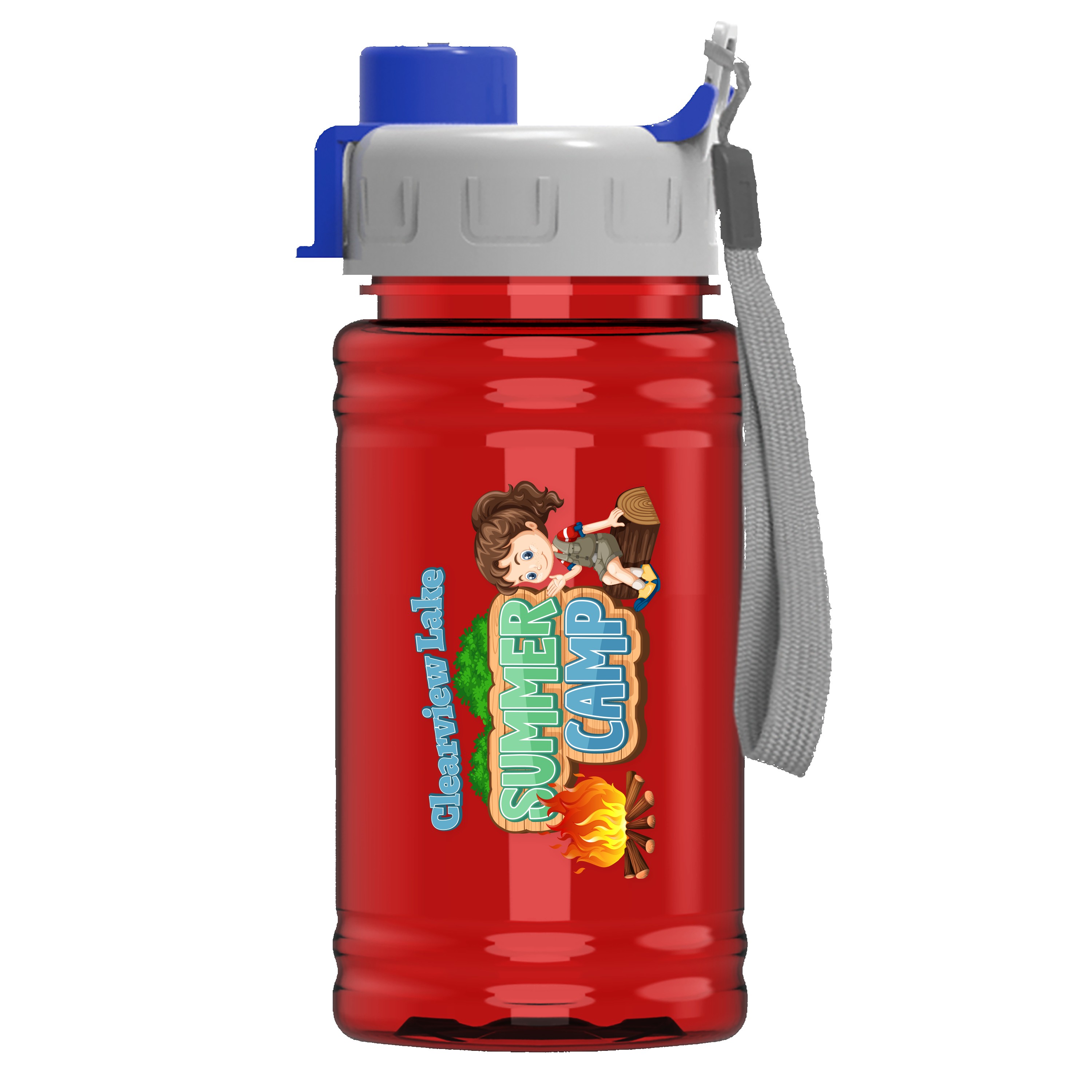 Garyline® Mini RPET Bottle with Quick-Snap Lid - 16 oz. 2