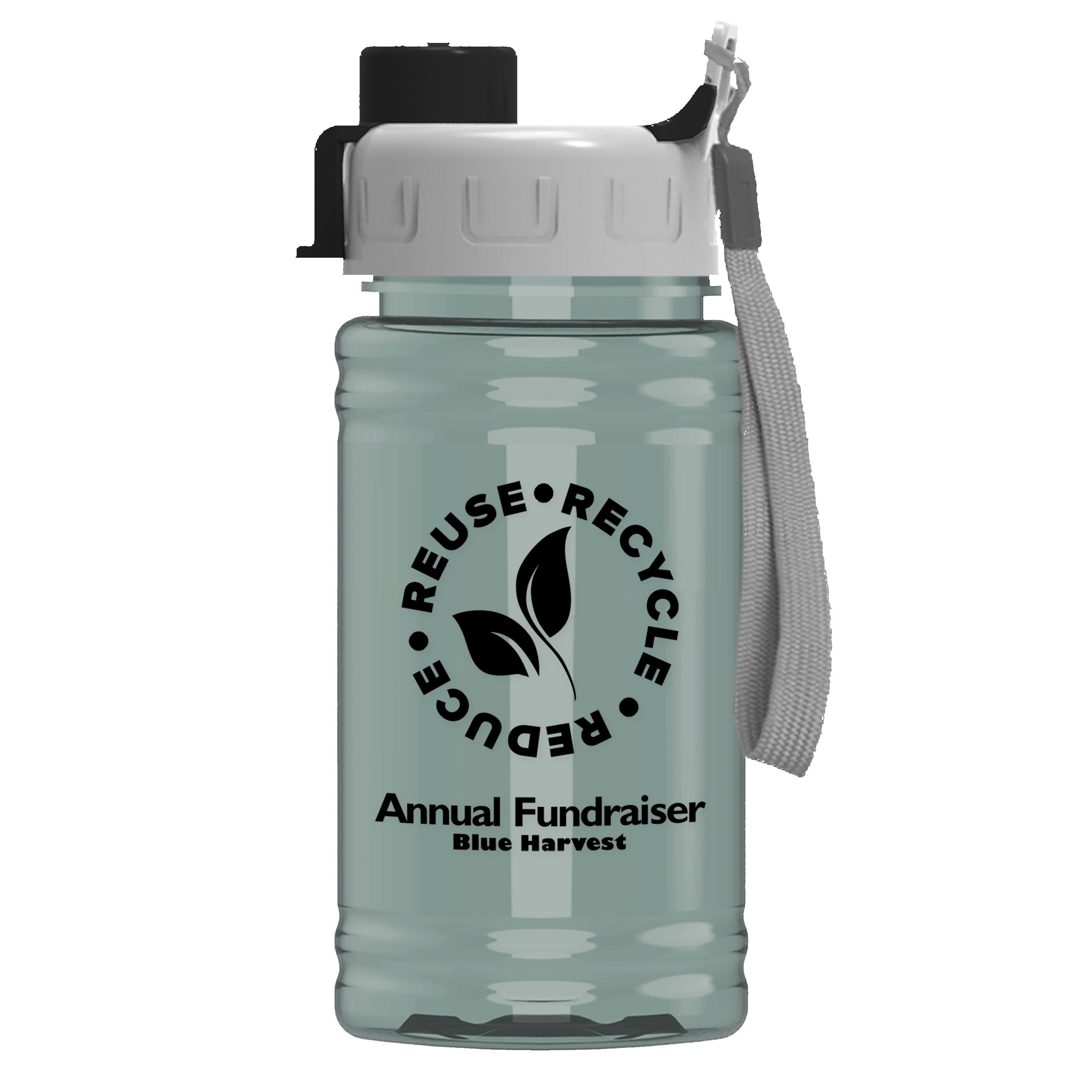 Garyline® Mini RPET Bottle with Quick-Snap Lid - 16 oz. 2