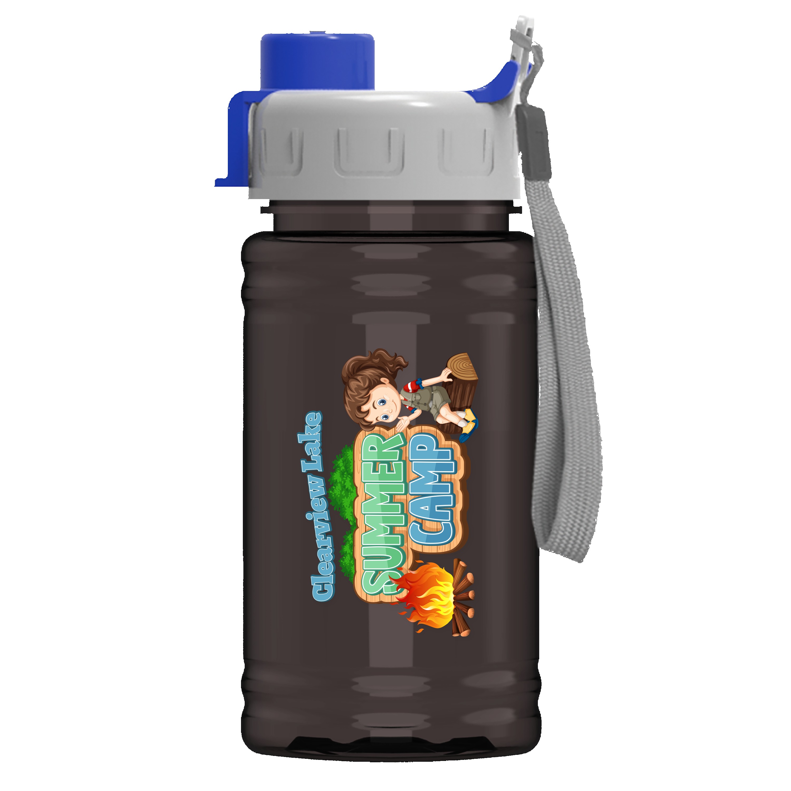 Garyline® Mini RPET Bottle with Quick-Snap Lid - 16 oz. 2