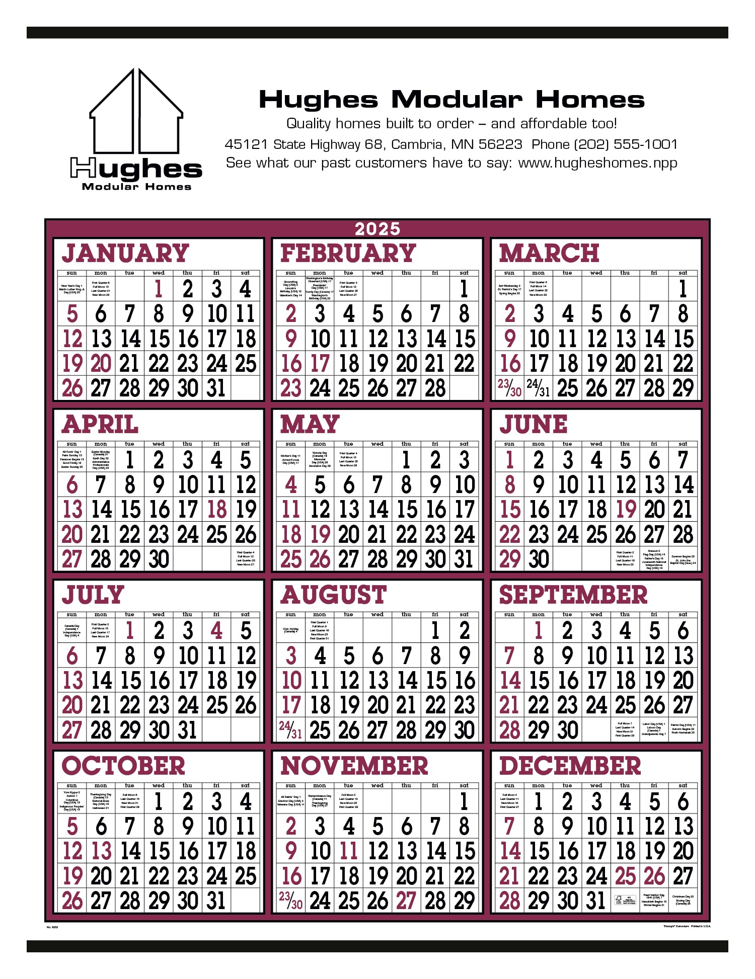 Triumph® Calendars Big Numbers Span-A-Year Calendar 2
