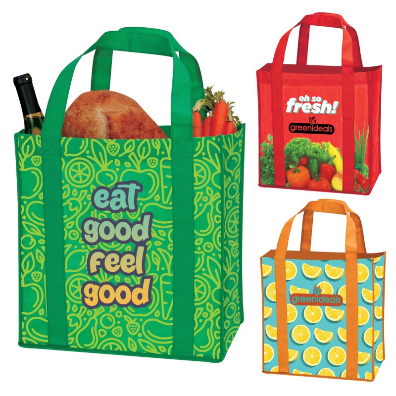 Universal Source® Laminated Non-Woven Grocery Tote 2 Universal Source® Laminated Non-Woven Grocery Tote 2