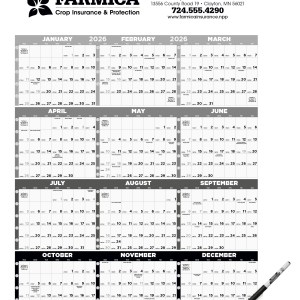 Triumph® Calendars Black & White Time Management Span-A-Year Laminated w/Marker Calendar 2 Triumph® Calendars Black & White Time Management Span-A-Year Laminated w/Marker Calendar 2