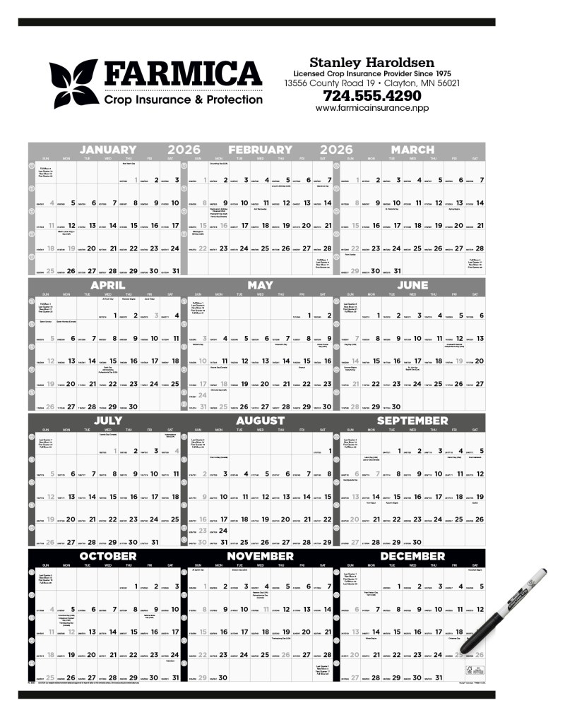 Triumph® Calendars Black & White Time Management Span-A-Year Laminated w/Marker Calendar 2 Triumph® Calendars Black & White Time Management Span-A-Year Laminated w/Marker Calendar 2