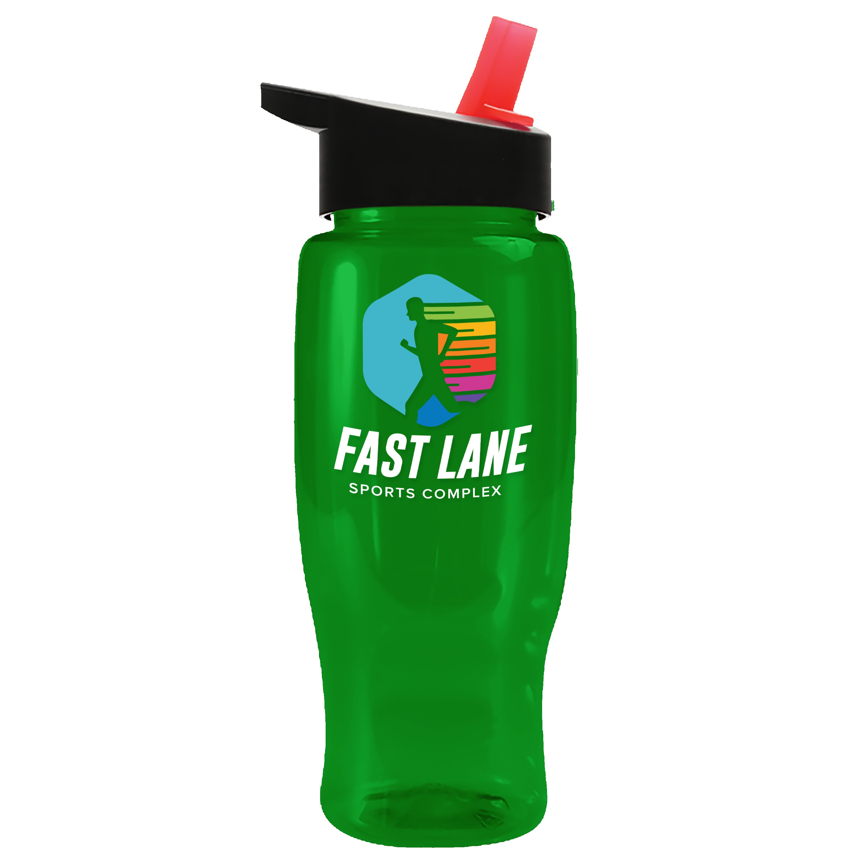 Garyline® Poly+ Recycled Bottle with Flip-Straw Lid - 27 oz. 2