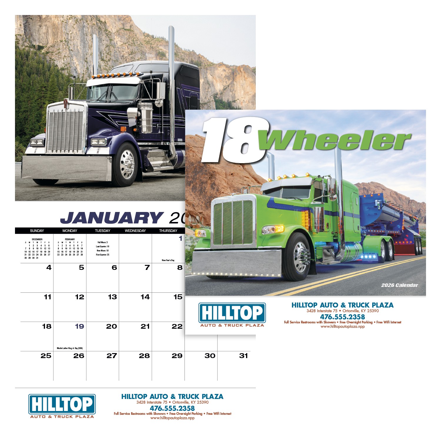 HotLine® Products 18-Wheeler Wall Appointment Calendar - Stapled 2