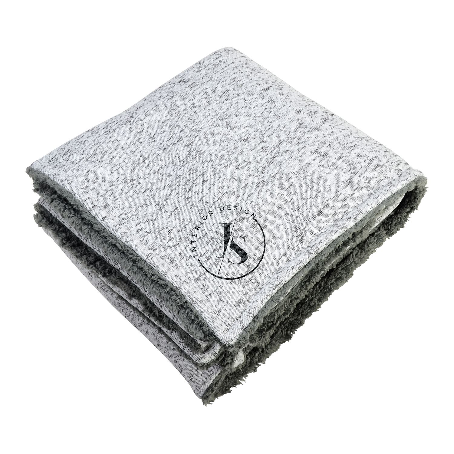 Sherpa-Backed Heathered Blanket 2
