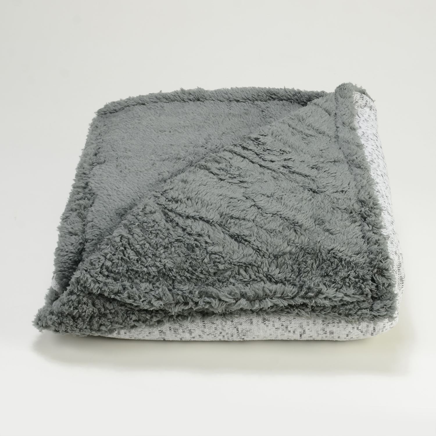 Sherpa-Backed Heathered Blanket 2