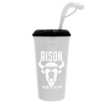 Super Size 32 oz Stadium Cup With Lid and Straw - Black Super Size 32 oz Stadium Cup With Lid and Straw - Black