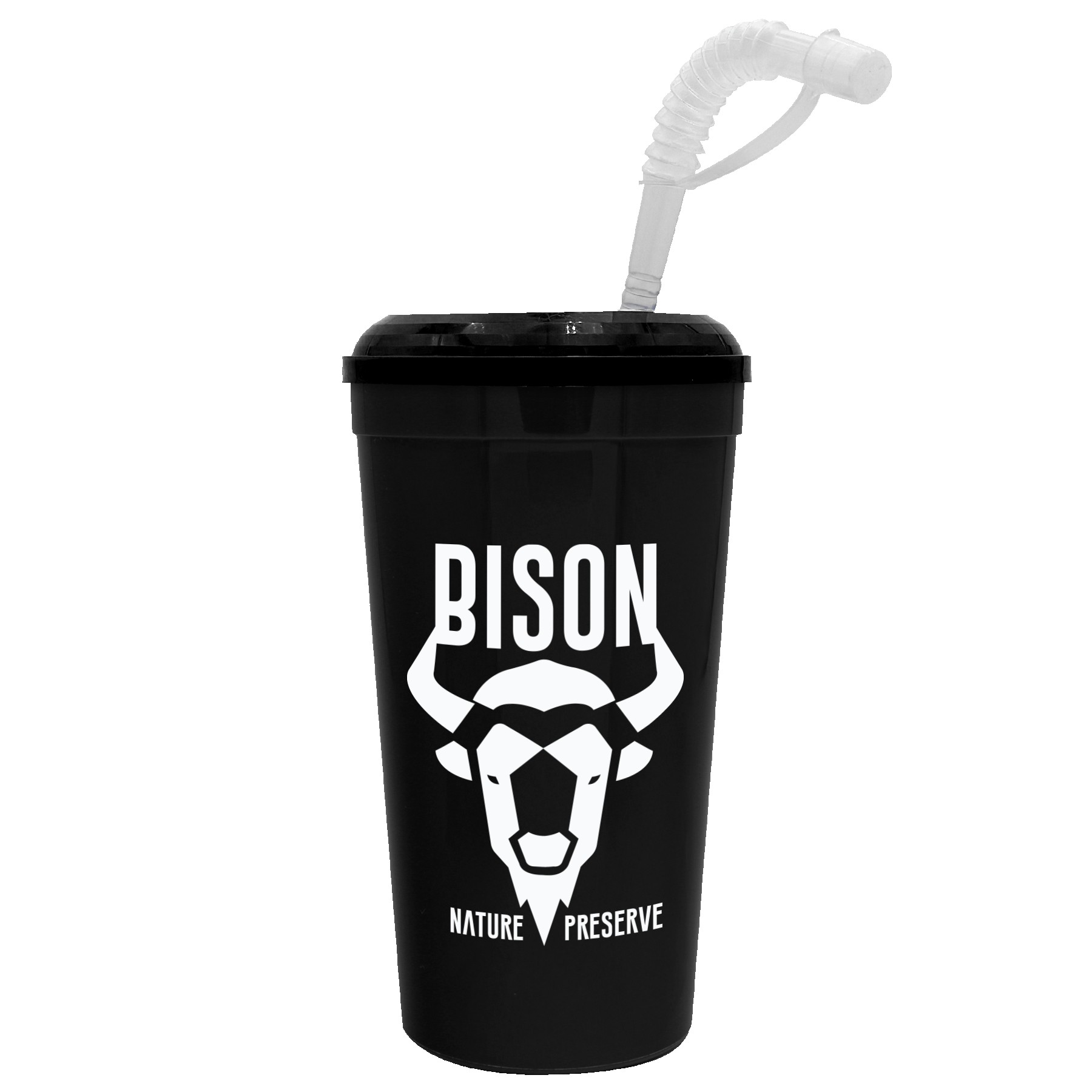 Super Size 32 oz Stadium Cup With Lid and Straw 1