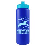 32 Oz. Sports Quart Bottle w/Push Pull Cap (White Or Frost) - Blue/Cyan Blue 32 Oz. Sports Quart Bottle w/Push Pull Cap (White Or Frost) - Blue/Cyan Blue