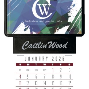 Triumph® Calendars Press-N-Stick Business Card Holder With Imprint And Calendar Pad 2 Triumph® Calendars Press-N-Stick Business Card Holder With Imprint And Calendar Pad 2