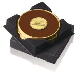 JAFFA® Two Coasters in Deluxe Black Flocked Gift Box - 25086 brown image JAFFA® Two Coasters in Deluxe Black Flocked Gift Box - 25086 brown image