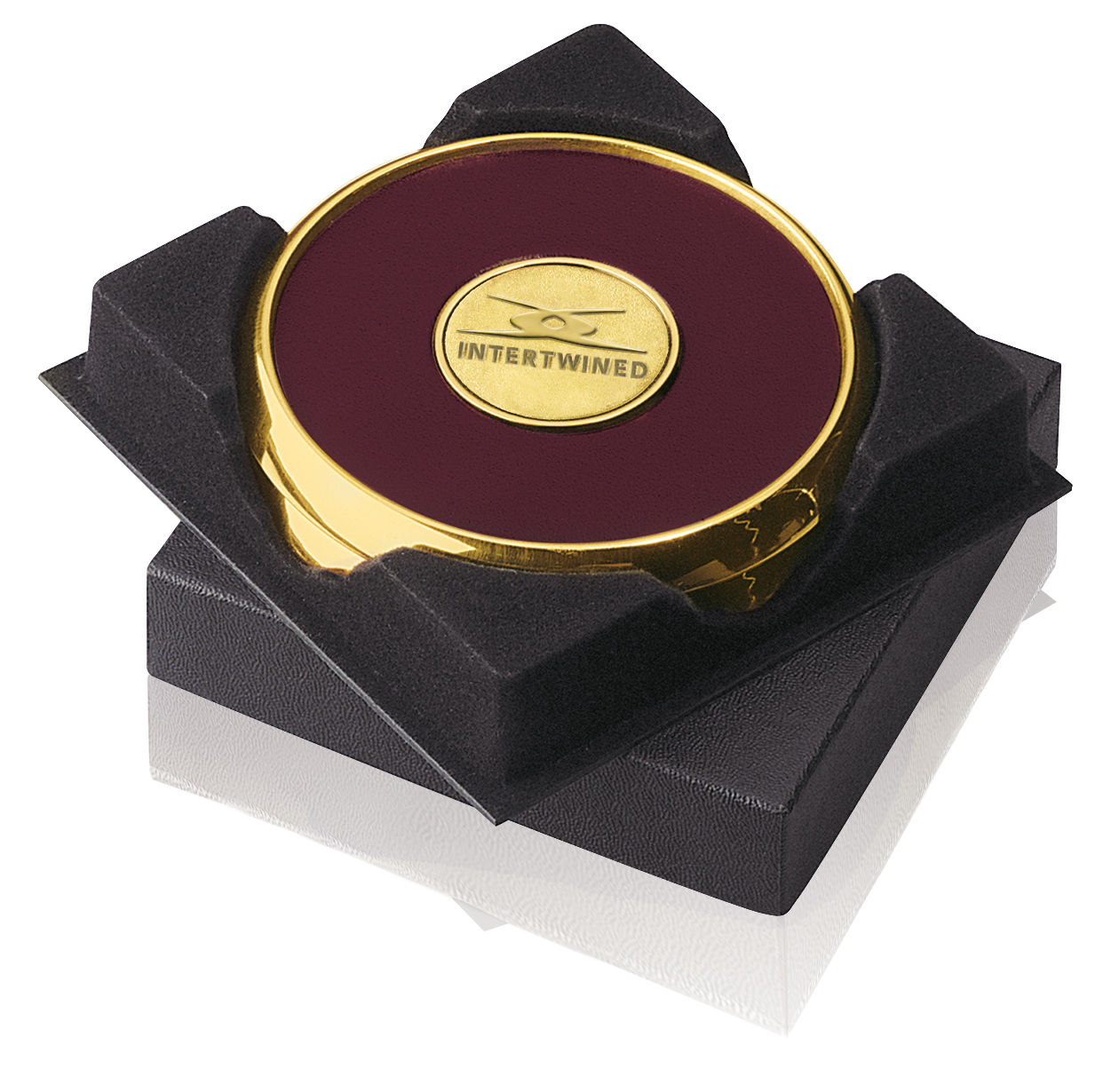 JAFFA® Two Coasters in Deluxe Black Flocked Gift Box 2