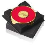 JAFFA® Two Coasters in Deluxe Black Flocked Gift Box - 25086 red image JAFFA® Two Coasters in Deluxe Black Flocked Gift Box - 25086 red image