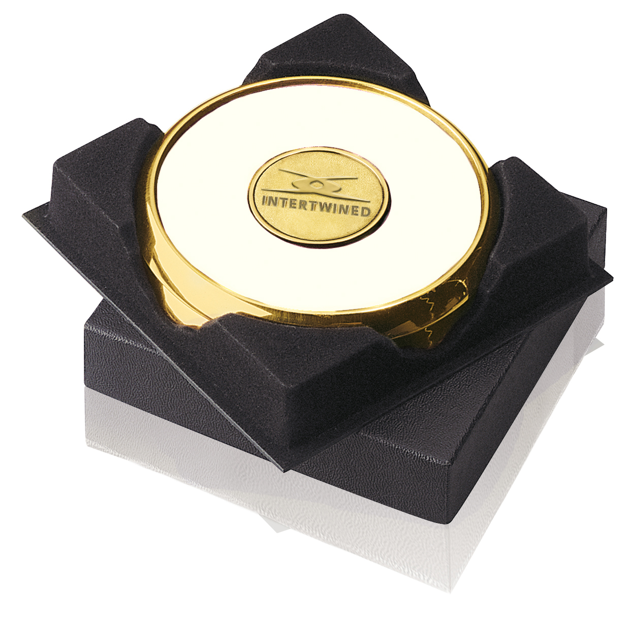 JAFFA® Two Coasters in Deluxe Black Flocked Gift Box 2