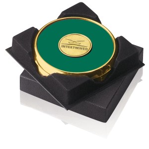 JAFFA® Two Coasters in Deluxe Black Flocked Gift Box 2 JAFFA® Two Coasters in Deluxe Black Flocked Gift Box 2