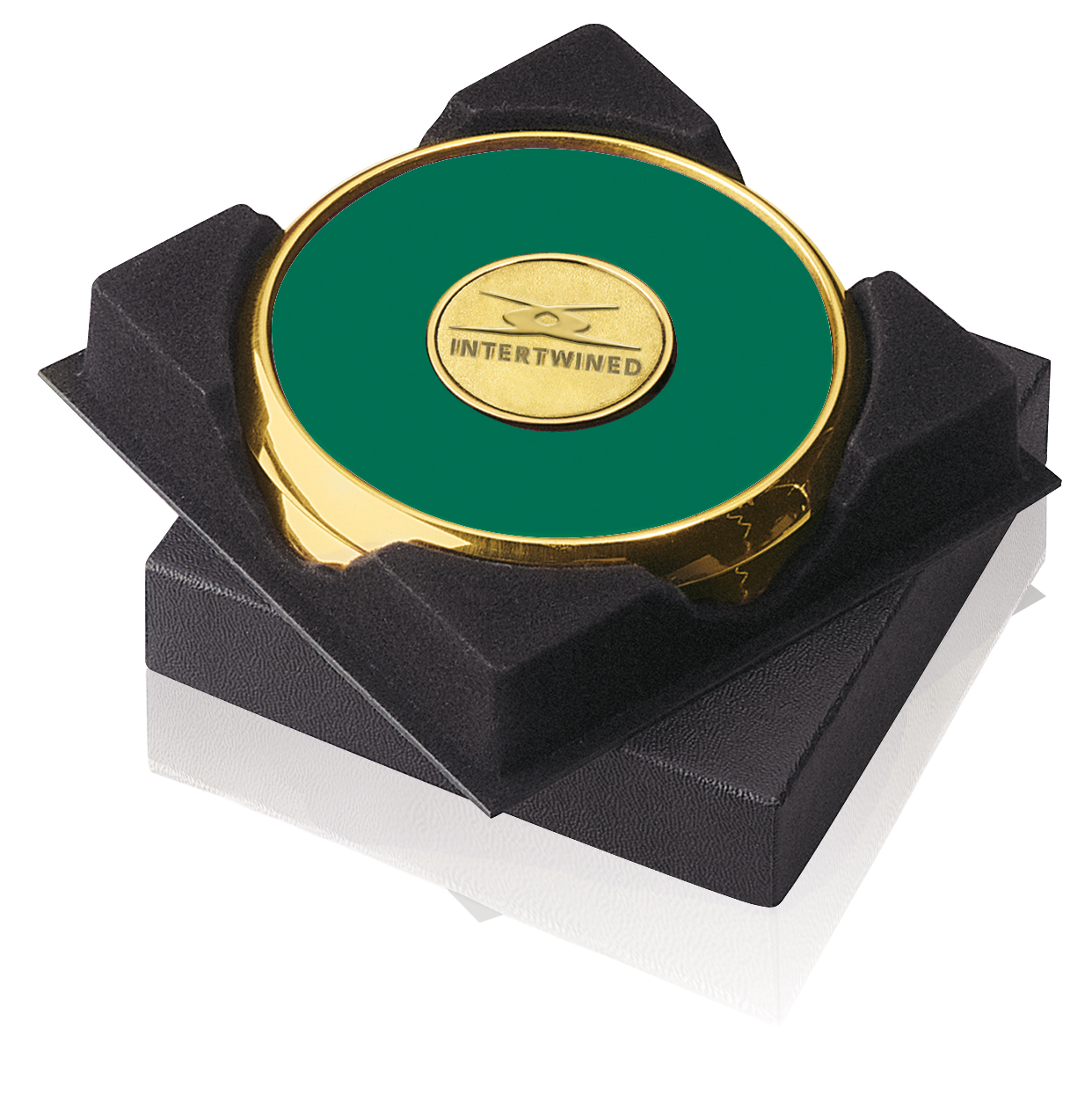 JAFFA® Two Coasters in Deluxe Black Flocked Gift Box 2