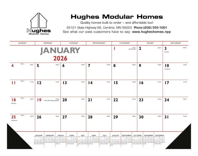 Triumph® Calendars Red & Black Desk Pad with Vinyl Corners 2 Triumph® Calendars Red & Black Desk Pad with Vinyl Corners 2