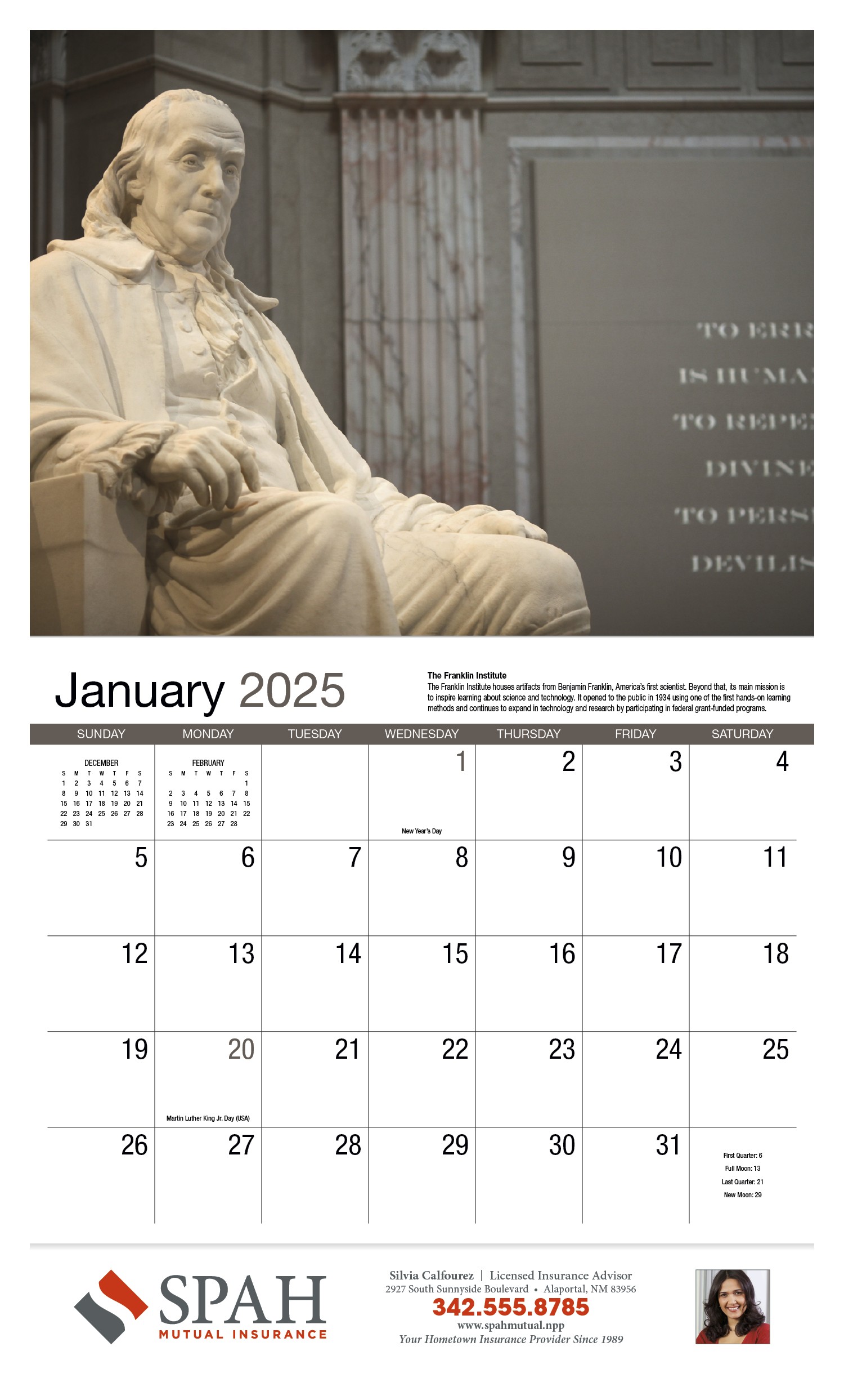 HotLine® Products American History Appointment Calendar - Stapled 2